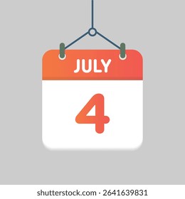 July fourth calendar icon hanging design