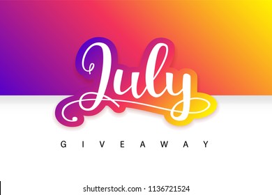 July Giveaway Summer Contest Banner. Enter To Win. Useful As  Jpg, Png, Eps, Cdr, Svg, Pdf, Ico, Gif