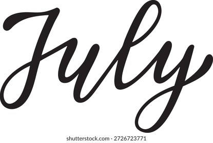 July handwritten text in black cursive script