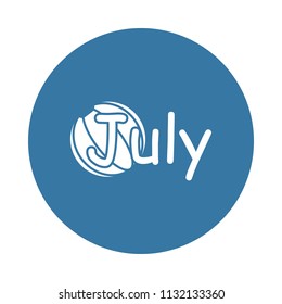 July icon. Element of name of month icons for mobile concept and web apps. Badge style July icon can be used for web and mobile apps