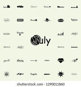 July icon. Name of month icons universal set for web and mobile