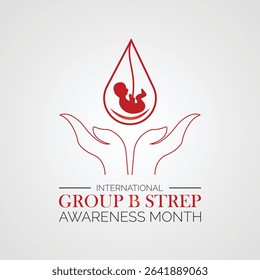 July is International Group B Strep Awareness Month. Vector template Design for banner, greeting card, poster, prints, social media post ,flyer , T shirt with background.