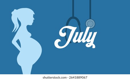 July is International Group B Strep Awareness Month. Vector template Design for banner, greeting card, poster, prints, social media post ,flyer , T shirt with background.