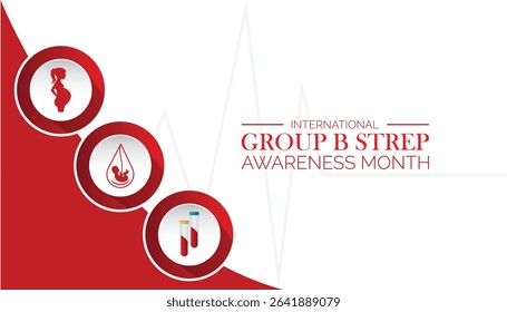 July is International Group B Strep Awareness Month. Vector template Design for banner, greeting card, poster, prints, social media post ,flyer , T shirt with background.