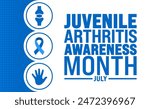 July is Juvenile Arthritis Awareness Month background template. Holiday concept. use to background, banner, placard, card, and poster design template with text inscription and standard color. vector