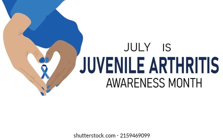 July Is Juvenile Arthritis Awareness Month. Hands Making Heart Shape Holding Awareness Ribbon