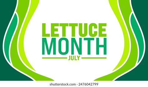 July is Lettuce Month background template. Holiday concept. use to background, banner, placard, card, and poster design template with text inscription and standard color. vector illustration.