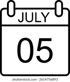 July Line Vector Icon Design