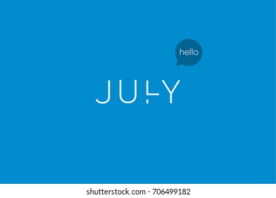 July logo with capitals letters in movement. Editable vector design.
