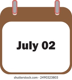 July Month Date 02 Icon Design