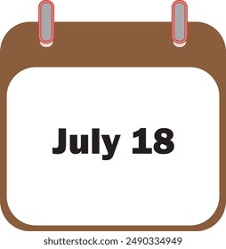 July Month Date 18 | Icon Design