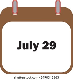 July Month Date 29 | Icon Design