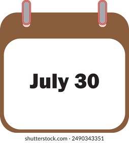 July Month Date 30 | Icon Design