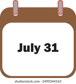 July Month Date 31 | Icon Design