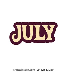 july month tshirt fashion sticker vector illustration template design