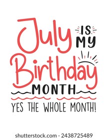 July is my birthday month design Happy birthday quote designs