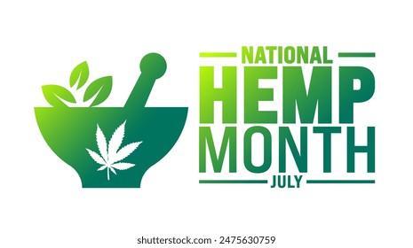 July is National Hemp Month background template. Holiday concept. use to background, banner, placard, card, and poster design template with text inscription and standard color. vector illustration.