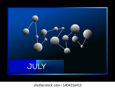 July on Dark Background. Technology Background