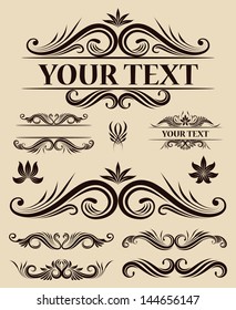 July Ornamental vector set for invitations card