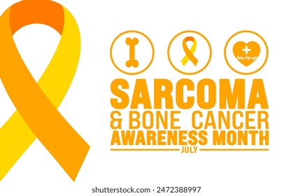 July is Sarcoma and Bone Cancer Awareness Month background template. Holiday concept. use to background, banner, placard, card, and poster design template with text inscription and standard color.