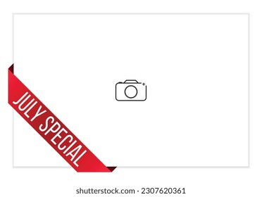 Juli Special Banner Design Vektorgrafik.