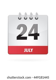 July Twenty Four. Calendar Icon