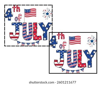 July Typography Design. The Lettering July, Paper layered, summer Abstract Text 2025