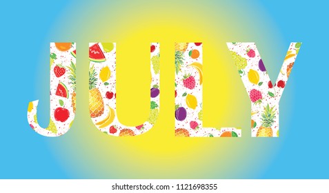  July. Vector illustration