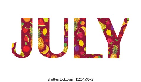  July. Vector illustration