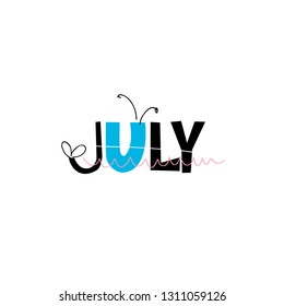 July. vector poster
