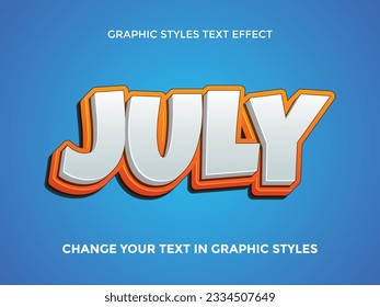 JULY WHITE AND ORANGE GRADIENT EDITABLE TEXT EFFECT