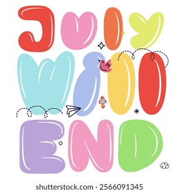 July Will End, Design Custom Text Font Hand drawn