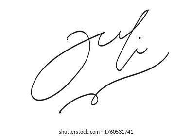 July's elegant and charming handwriting