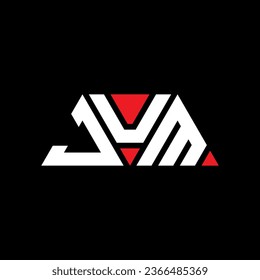 JUM triangle letter logo design with triangle shape. JUM triangle logo design monogram. JUM triangle vector logo template with red color. JUM triangular logo Simple, Elegant, and Luxurious design.