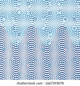 Jumble lines geometric pattern. Random interlace, cluttered grid, mesh. Wavy, zig-zag, criss-cross, curvy lines. Abstract geometrical texture / background in square format. 