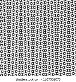 Jumble lines geometric pattern. Random interlace, cluttered grid, mesh. Wavy, zig-zag, criss-cross, curvy lines. Abstract geometrical texture / background in square format. 