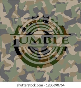 Jumble on camouflage pattern