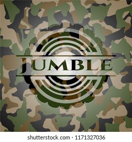 Jumble on camouflage texture