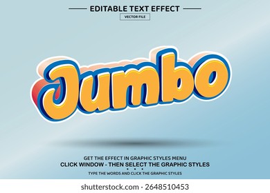 Modelo de efeito de texto editável Jumbo 3D