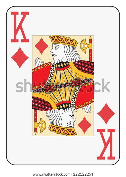 Jumbo Index King Diamonds Playing Card Stock Vector (Royalty Free ...