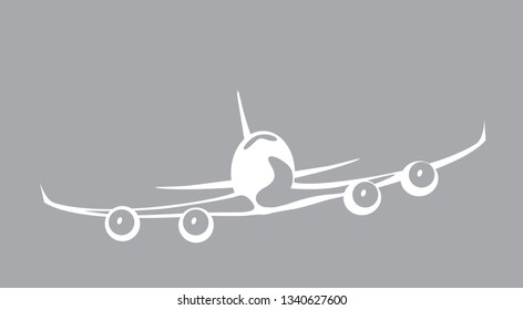 jumbo jet. airliner in the sky. vector image for illustration