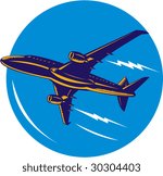 Jumbo jet plane taking off
