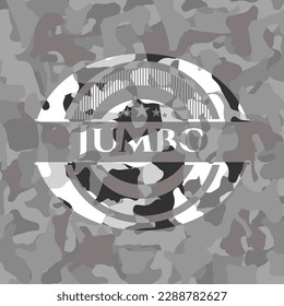 Jumbo sobre textura de camo gris 