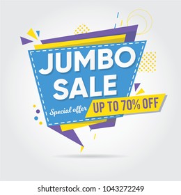 Jumbo sale, Sale Banners, Tags, Labels And Stickers. Vector Illustration