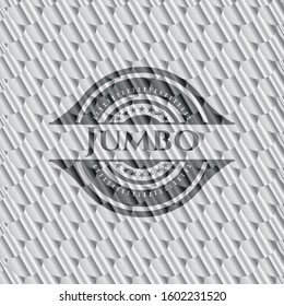 Jumbo silver emblem or badge. Scales pattern. Vector Illustration. Detailed.