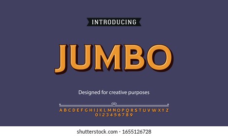 Jumbo typeface.For labels and different type designs