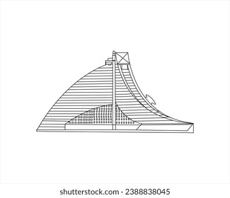 Jumeirah Beach Hotel Bay Outline Sketch one line drawing marina bay sands building in dubai