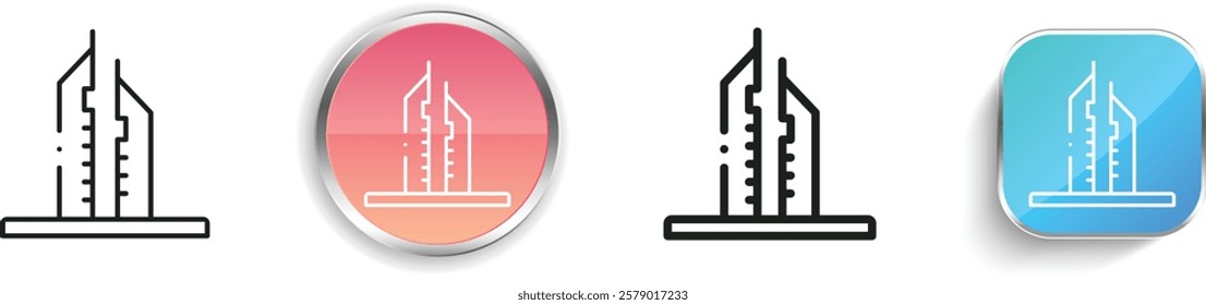 jumeirah icon. Thin Linear, Regular and Button Style Design Isolated On White Background