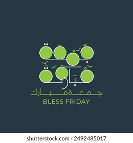 Caligrafía árabe de Jumma Mubarak (traducción: bllessed Friday)