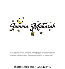 Jumma mubarak calligraphy. blessed friday hand written style. jumma mubarak design for poster, social media, and card.